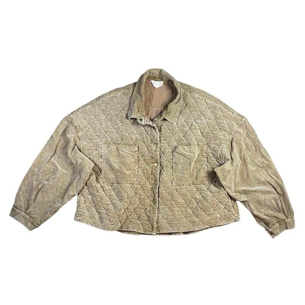 Oli & Hali Quilted Mineral Wash Oversized Snap Jacket - XL